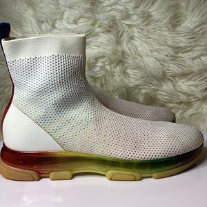 Michael Kors Kendra Rainbow Stretch Knit Tennis Shoes Sneakers Size 8/8.5